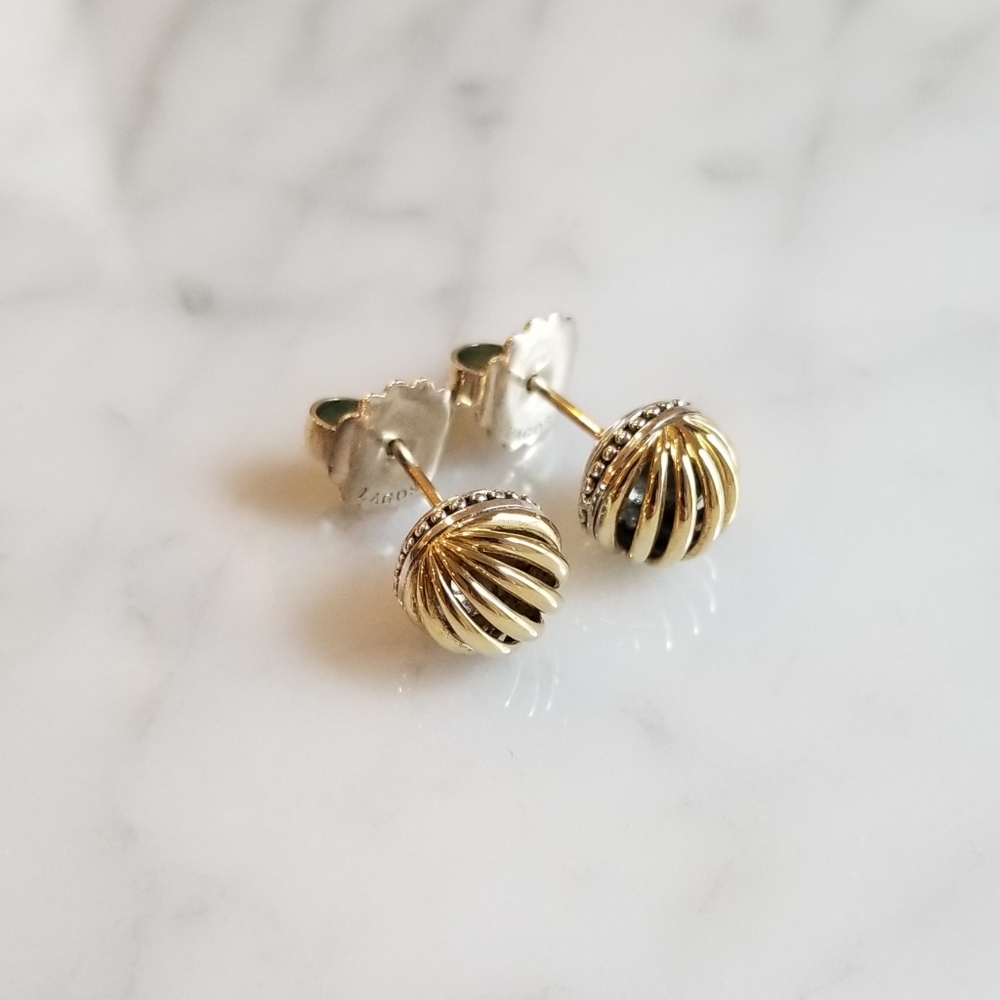 Lagos Fluted 18k Gold Stud Earrings
